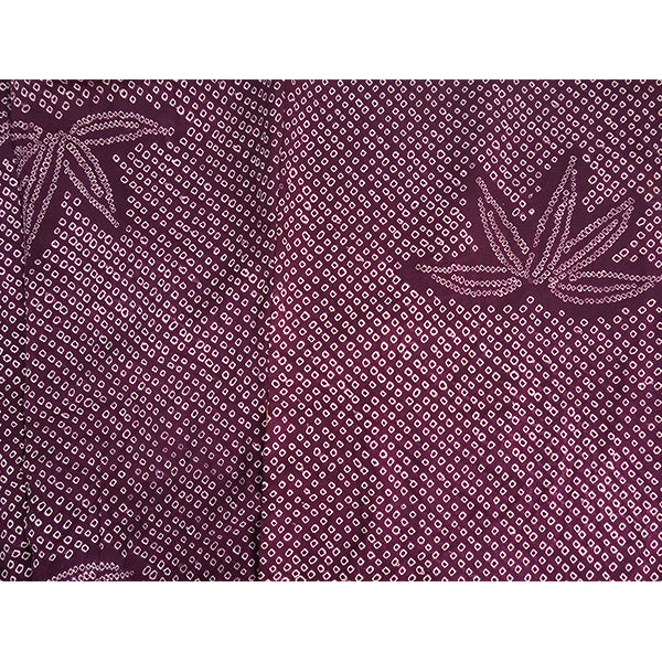 Vintage Haori Kimono Jacket Silk, Deep Red-Purple base, bamboom