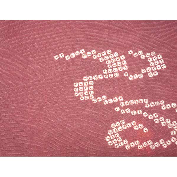 Vintage Haori Kimono Jacket Silk, Deep Red base, Wave Pattern