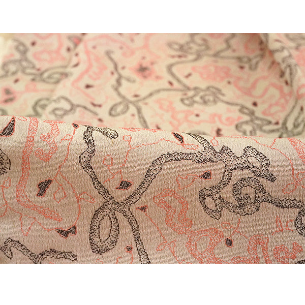 Vintage Haori Kimono Jacket Beige base, Bold Geometric Design