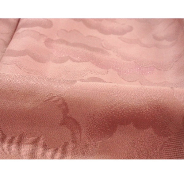 Vintage Haori Kimono Jacket Silk, Reddish-purple base, Cloud Motif (Kumodori)