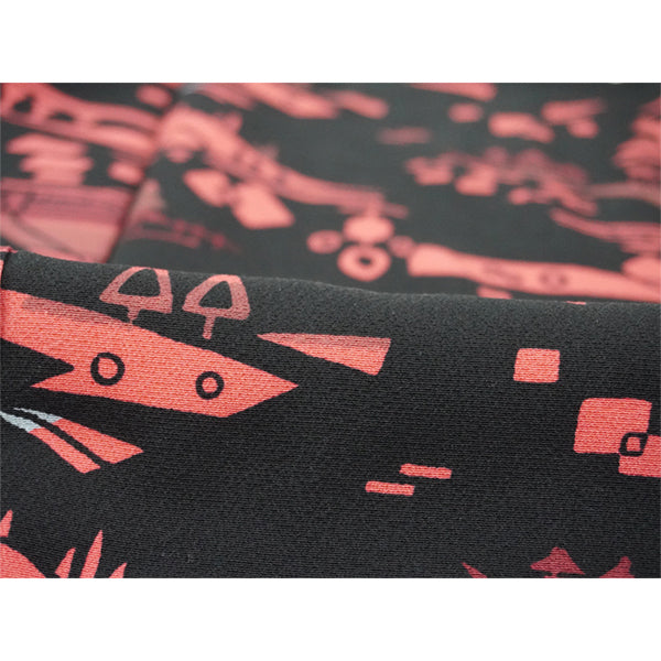 Vintage Haori Kimono Jacket Silk, Black base,Scenic Motifs