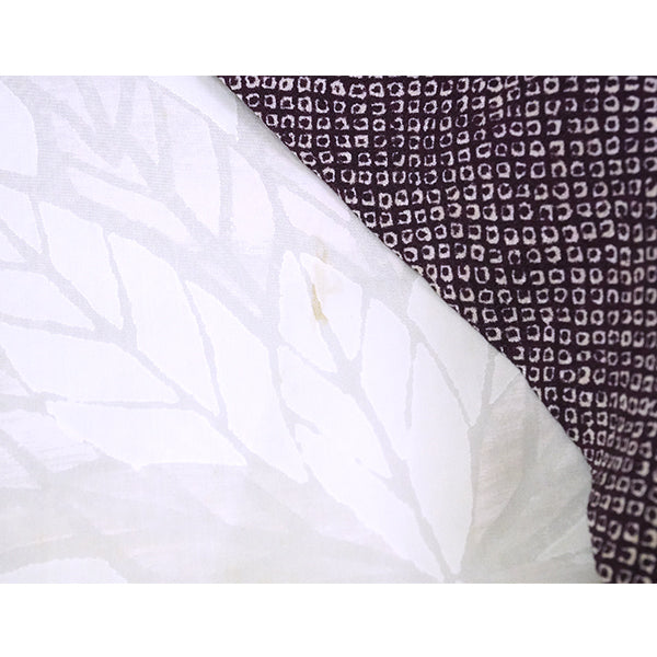 Vintage Haori Kimono Jacket Silk, Deep purple base, “Kanoko” , Ivy Vine Design