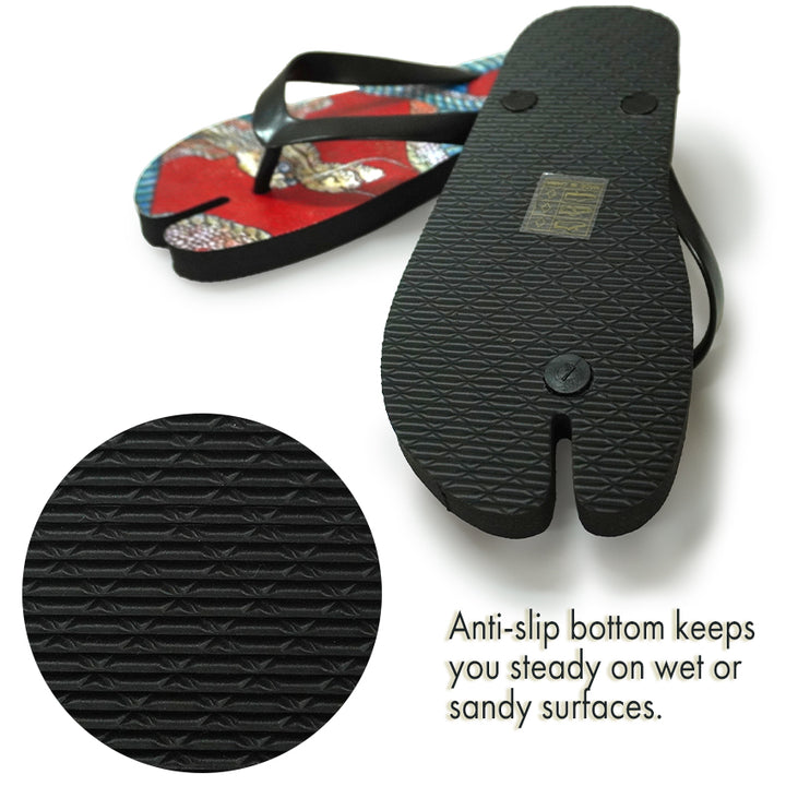 Bold Ukiyo-e Tabi Sandals ,tiger, Dragon, The Great Wave – A Unique Japanese Twist on Summer Style!