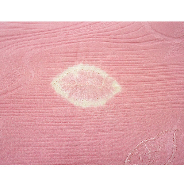 Vintage Haori Kimono Jacket Silk, Pink Gradient base, Flowing Water and Leaves