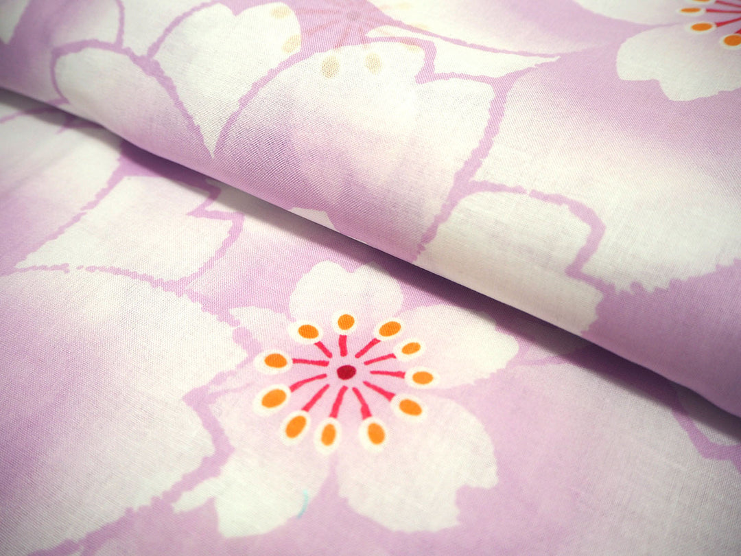 Women's Yukata Coordinate Set of 3 For Beginners : Light purple Yukata & Old Lilac Obi