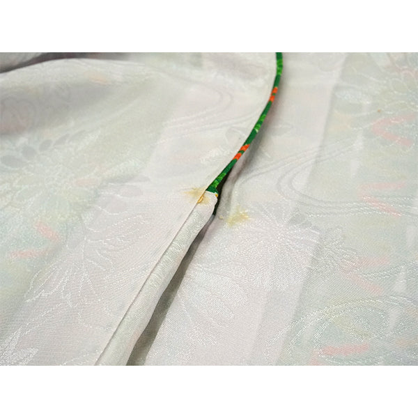 Vintage Haori Kimono Jacket Silk, Green base, Colorful Geometric Patterns