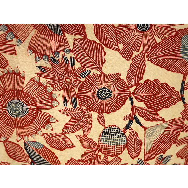 Vintage Haori Kimono Jacket Silk,Beige base, Elegant Floral Pattern