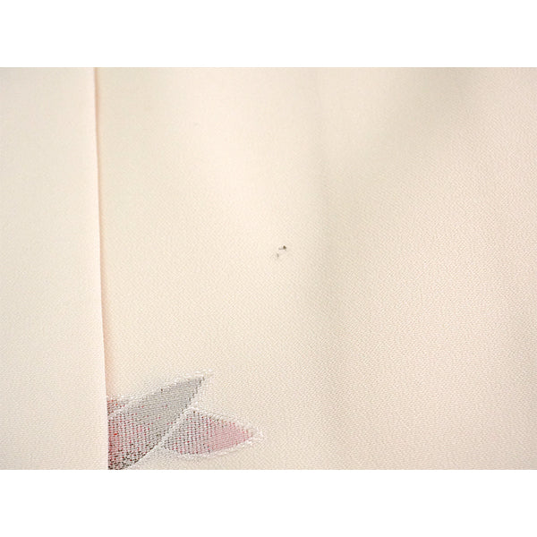 Vintage Haori Kimono Jacket Silk, Ivory Beige base,Chrysanthemums