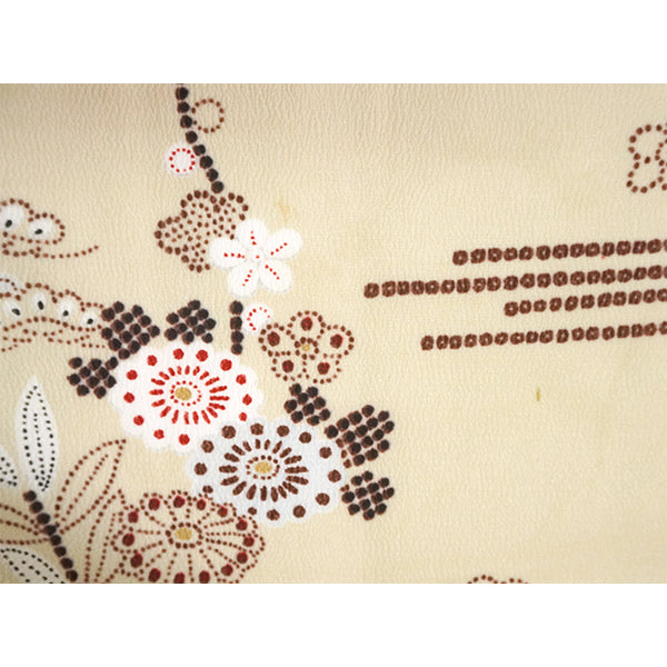 Vintage Haori Kimono Jacket Silk, Beige base, Pine, Bamboo, Plum & Chrysanthemums