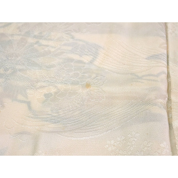 Vintage Haori Kimono Jacket Silk, Beige base, Plum Blossoms and Scenic Landscape