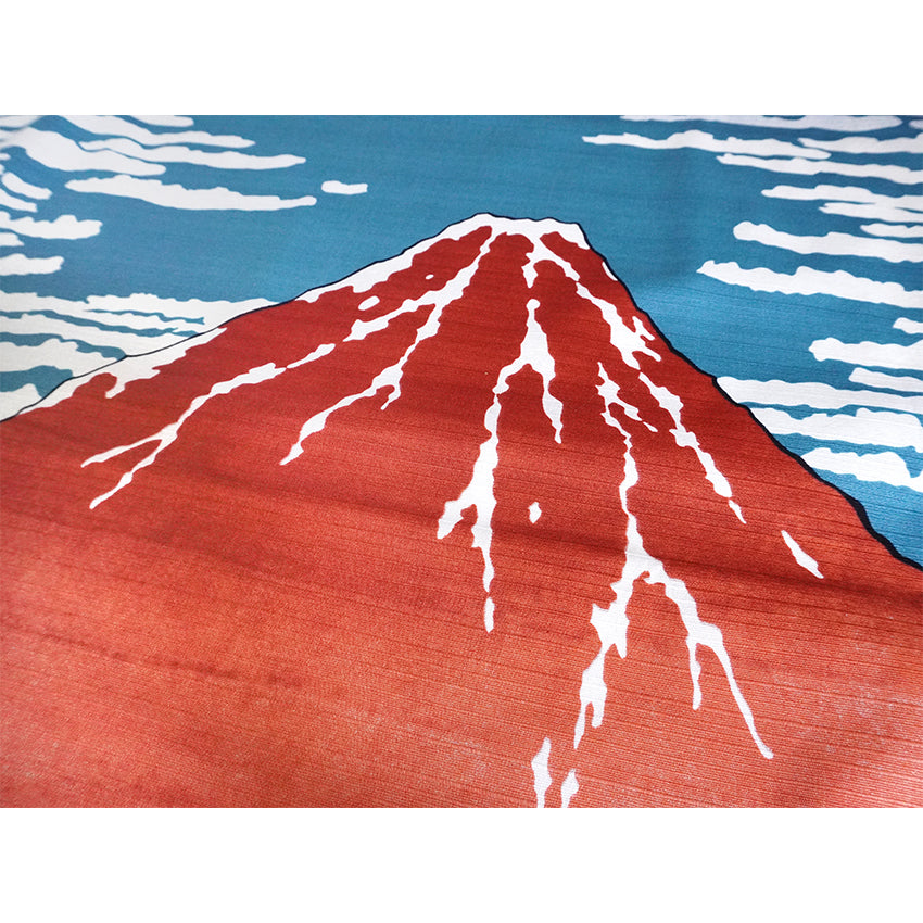 Furoshiki –japanese traditional wrapping cloth, 41.0 inch, cotton , Hokusai – Red Fuji design, iconic ukiyo-e