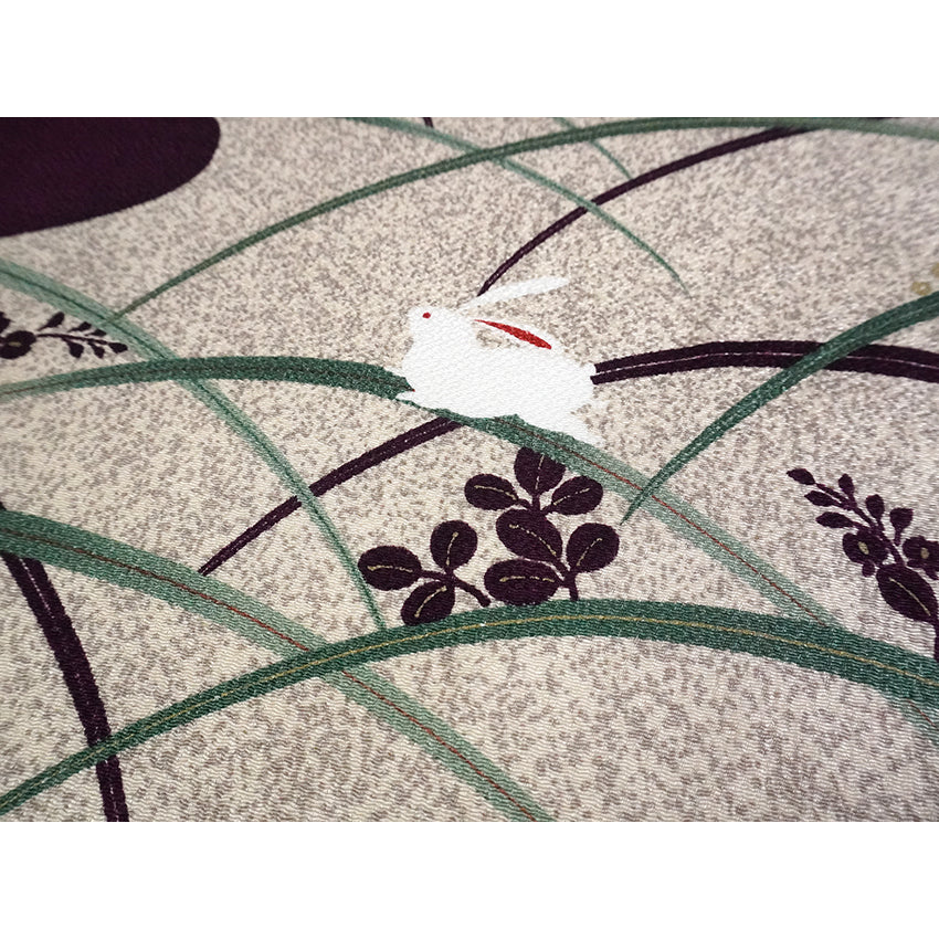 Furoshiki –japanese traditional wrapping cloth, 26.7 inch, Layon, Rabbit , Autumn Grass