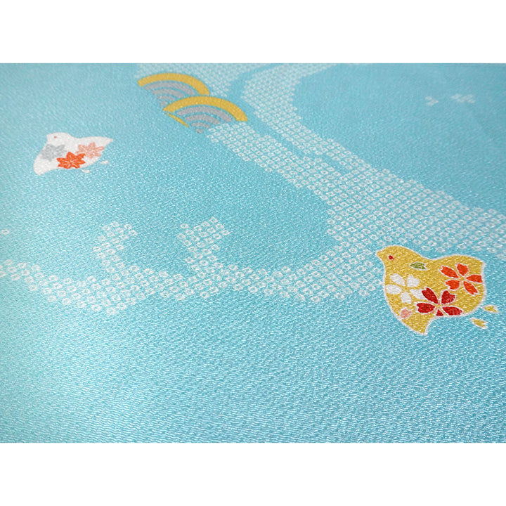 Furoshiki –japanese traditional wrapping cloth, 26.7 inch, Layon, birds riding wavesdesign