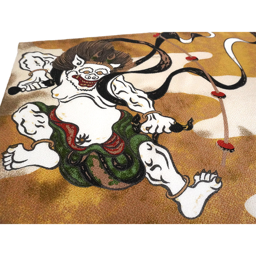 Furoshiki –japanese traditional wrapping cloth, 26.7inch, Layon, iconic Wind and Thunder Gods by Tawaraya Sotatsu