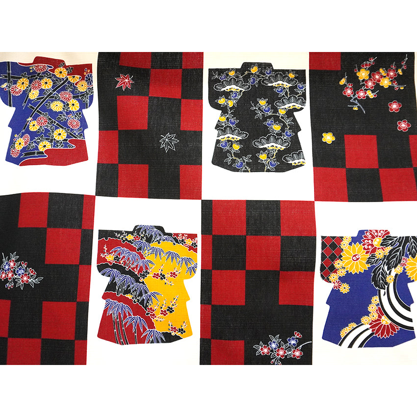 Furoshiki –japanese traditional wrapping cloth, 46.4 inch, cotton,  Ichimatsu pattern