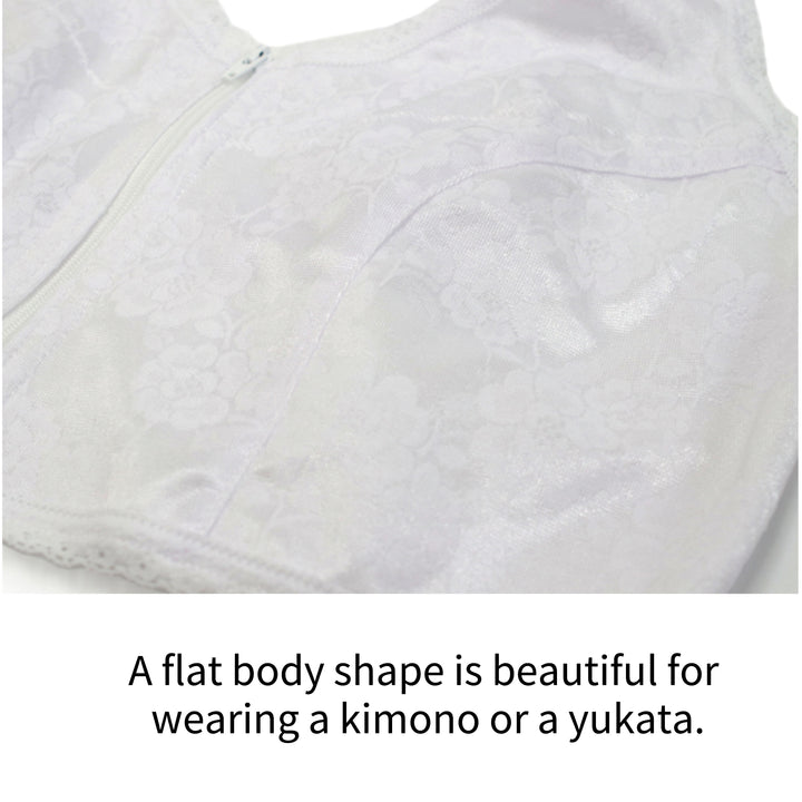 Kimono stretch bra front fastener with pocket and correction pad