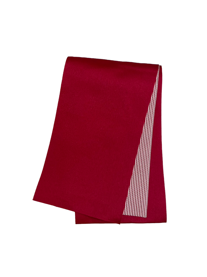 Women's Hanhaba-Obi / Half-width Obi : Red striped