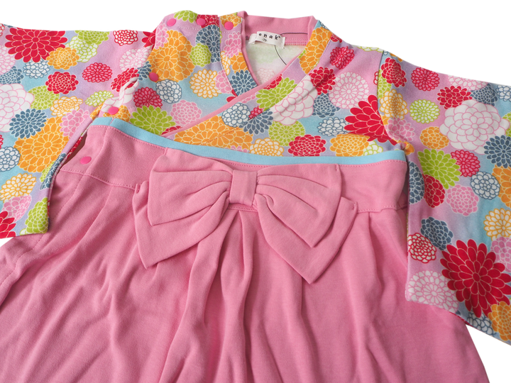 Babies' kimono rompers chrysanthemum pattern