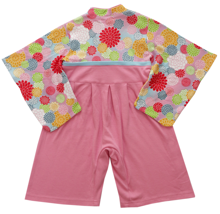 Babies' kimono rompers chrysanthemum pattern