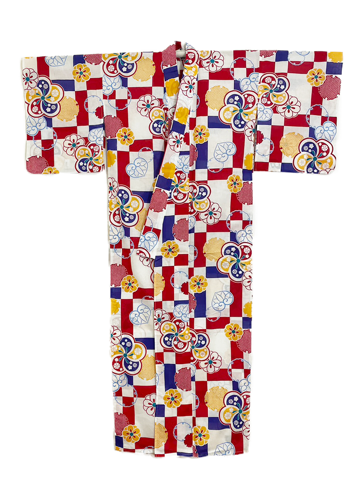 Women's Cotton Yukata, Casual Summer Kimono - Plum flowers