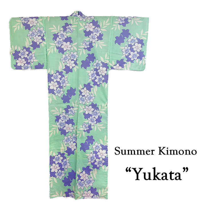 Women's Cotton Yukata, Casual Summer Kimono - Light green