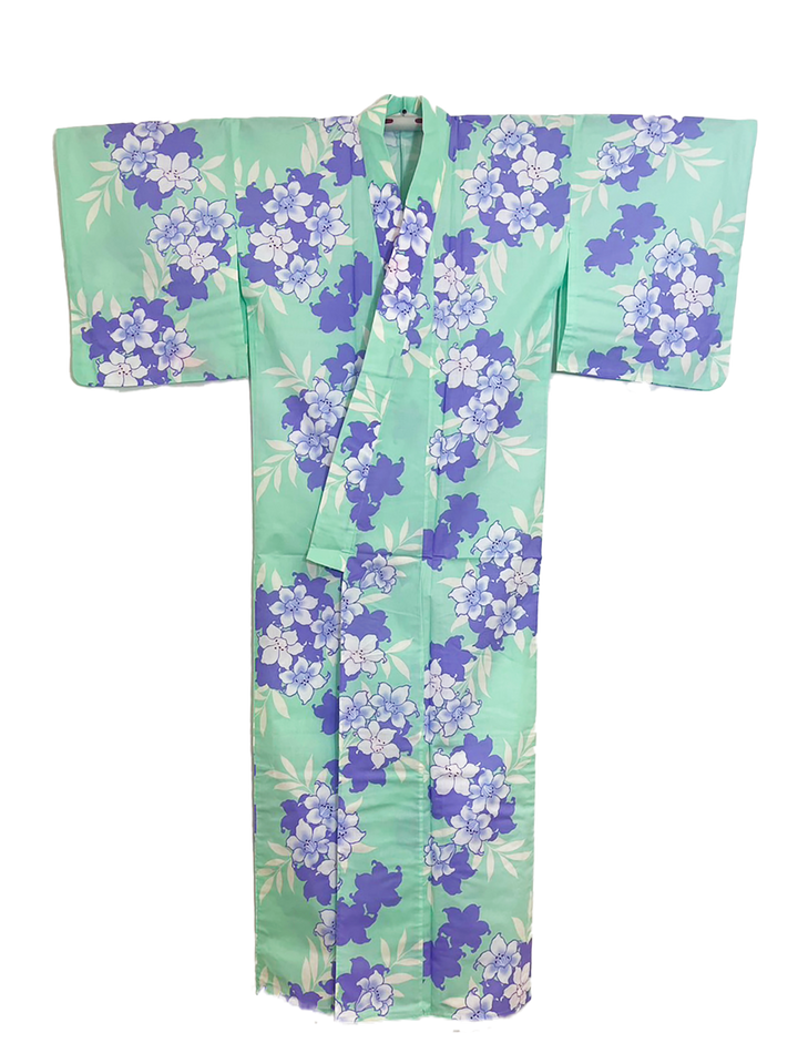 Women's Cotton Yukata, Casual Summer Kimono - Light green