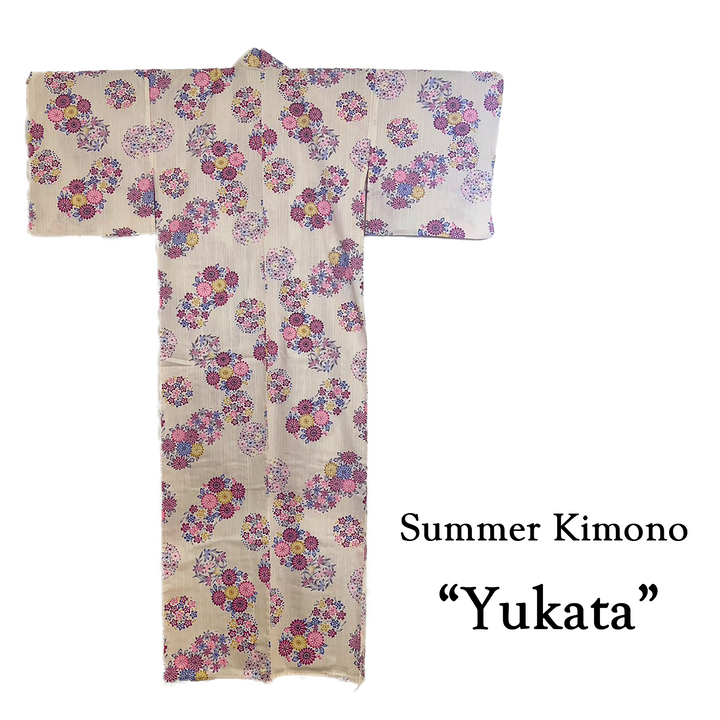 Women's Cotton Yukata, Casual Summer Kimono - Light pink