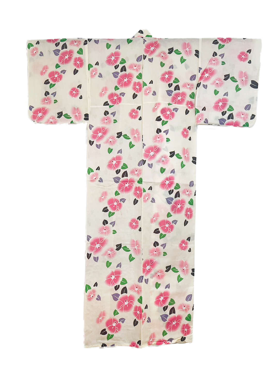 Women's Cotton Yukata, Casual Summer Kimono - Pink camellia