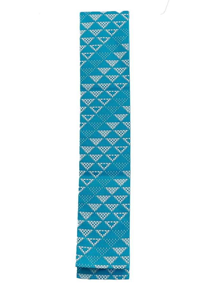 Women's Hanhaba-Obi / Half-width Obi : Light blue, Scale pattern