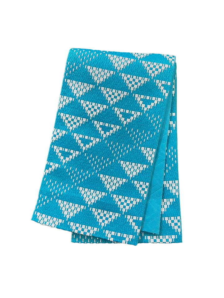 Women's Hanhaba-Obi / Half-width Obi : Light blue, Scale pattern