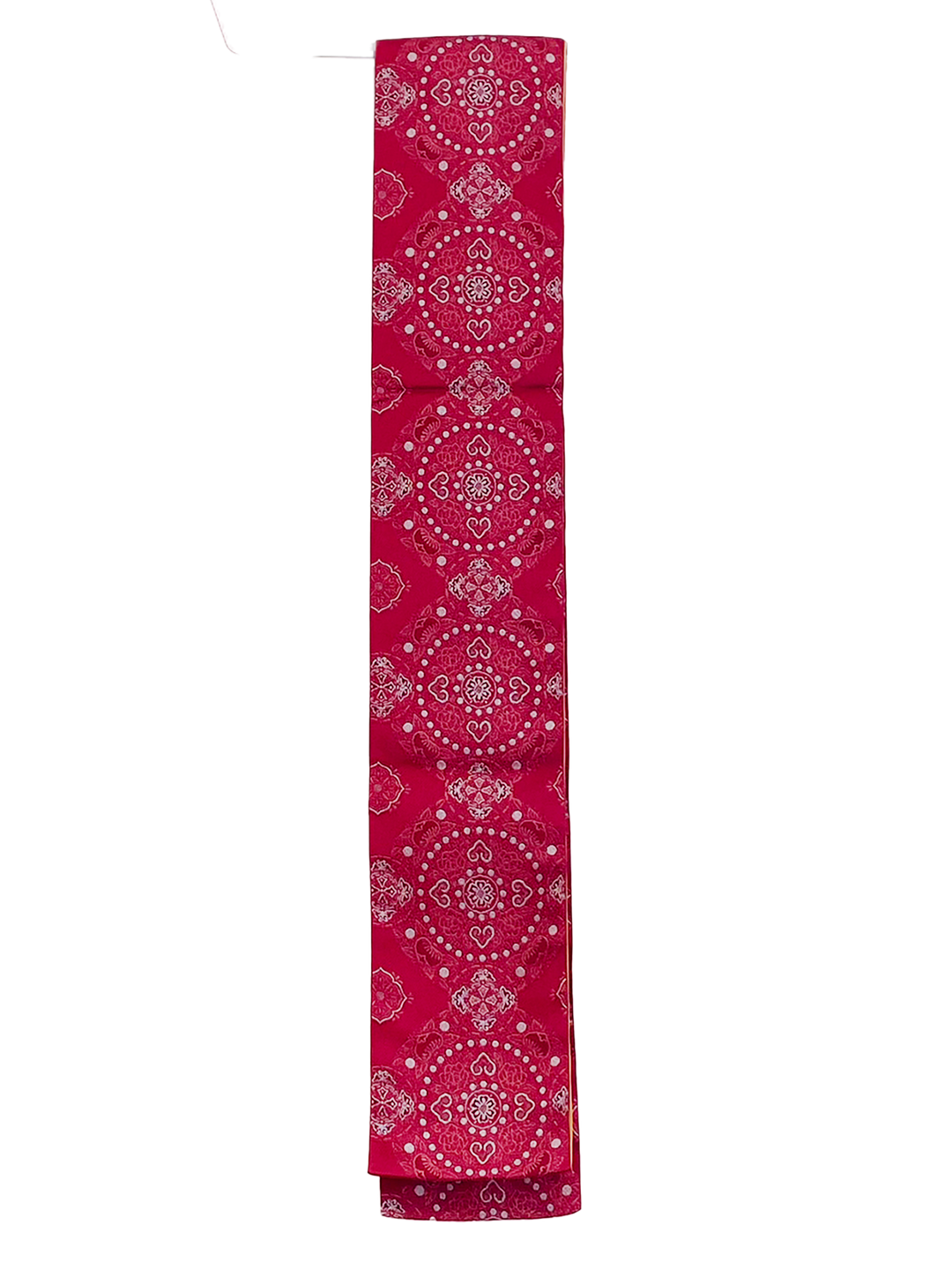 Women's Hanhaba-Obi / Half-width Obi : Red Paisley (an an)