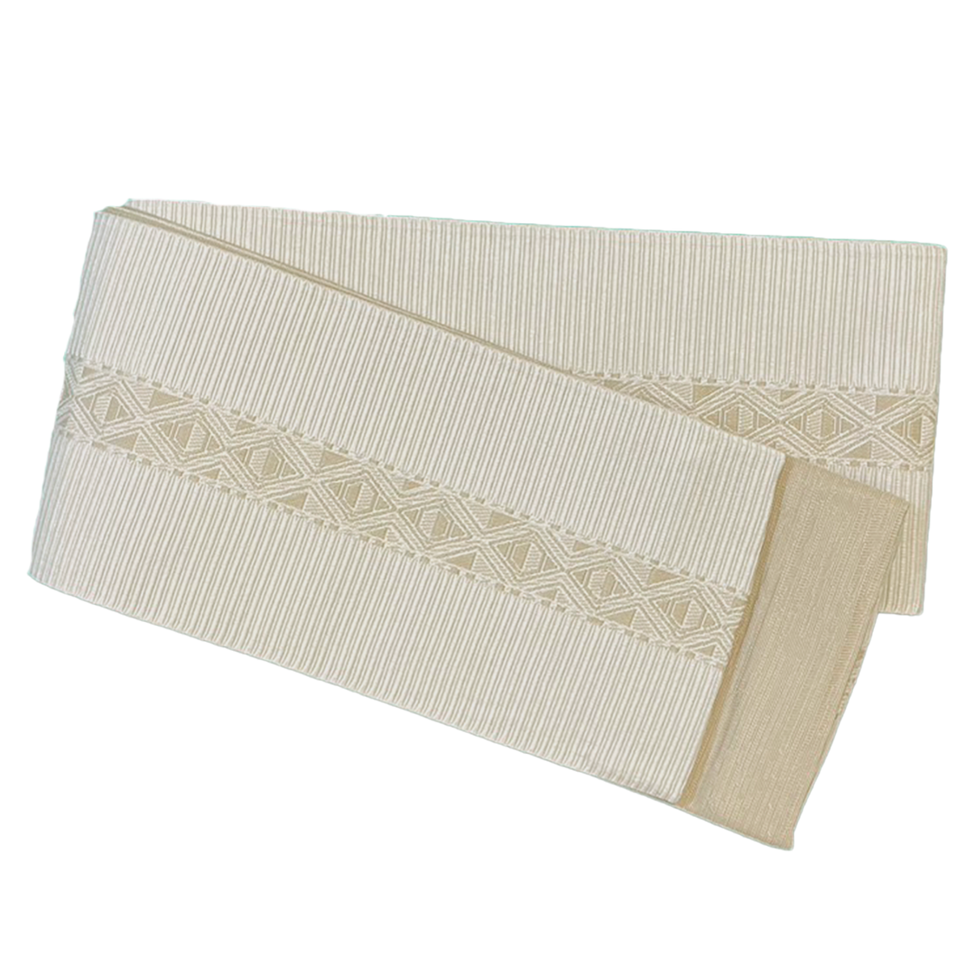 Men's Kaku-Obi Belt : White, Gold line – Kyoto Maruhisa USA Men's Kaku-Obi Belt : White, Gold line – Kyoto Maruhisa USA