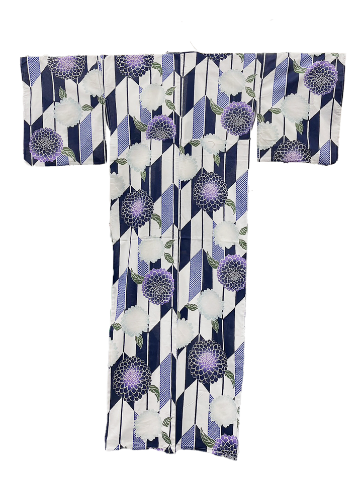 Women's PLUS size Cotton Yukata, Casual Kimono - Arrow, Hydrangea