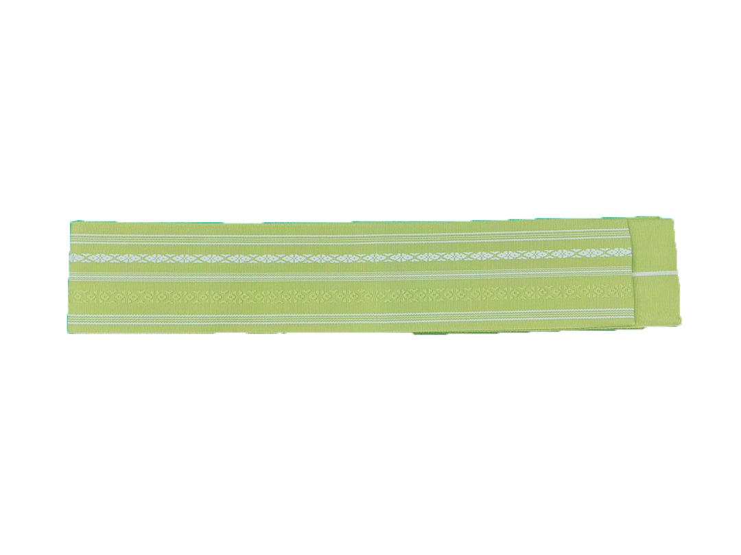 Men's Kaku-Obi Belt : Traditional pattern, Light Green