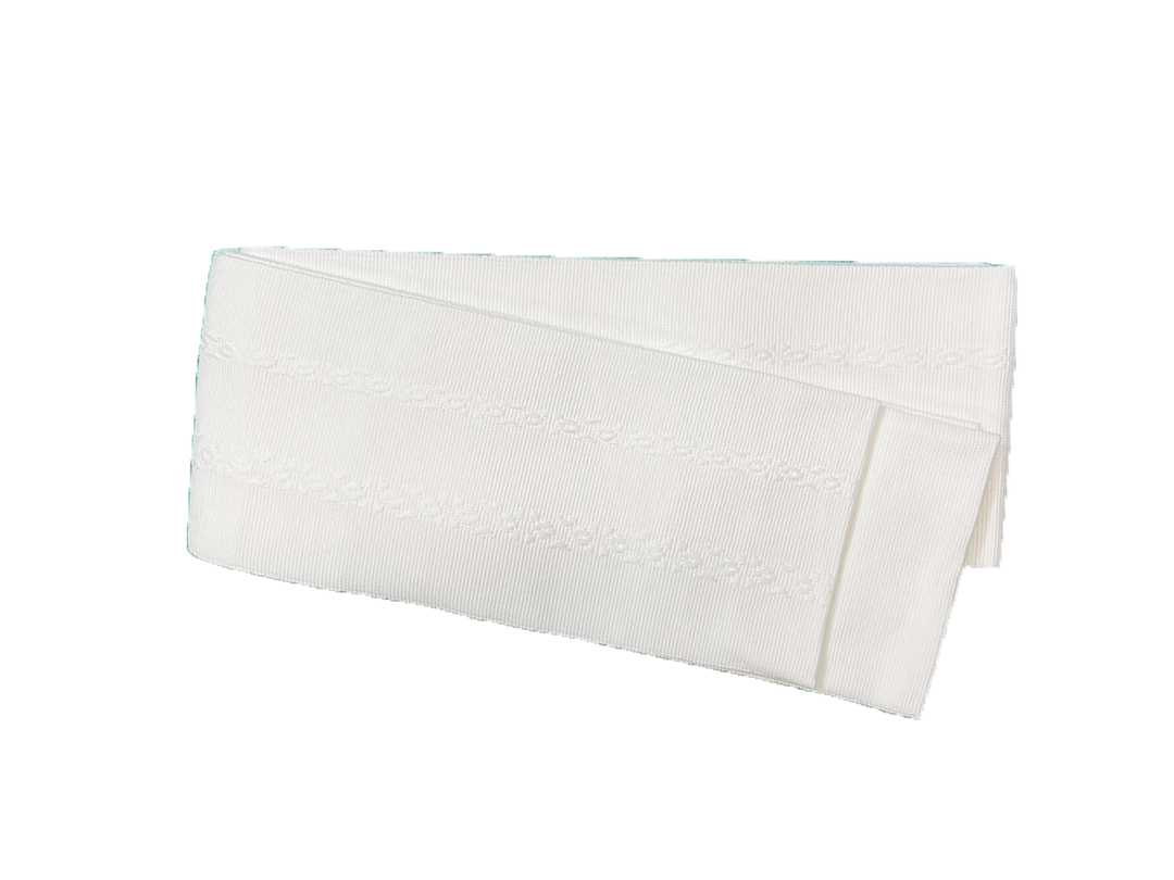 Men's Kaku-Obi Belt : Simple White