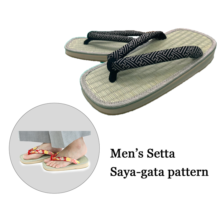 Men's Tatami setta sandals : Saya-gata pattern