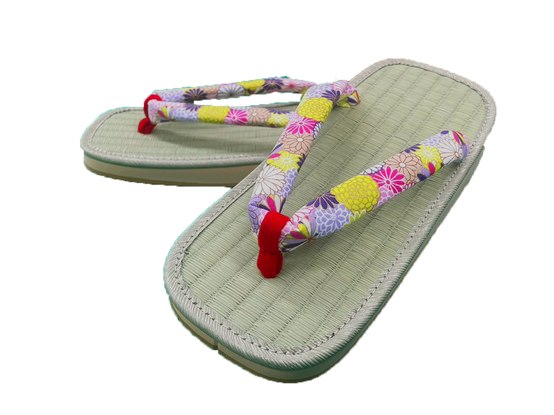 Woman's Tatami setta sandals : Colorful Flowers