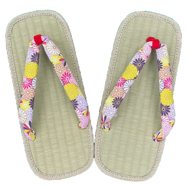 Woman's Tatami setta sandals : Colorful Flowers