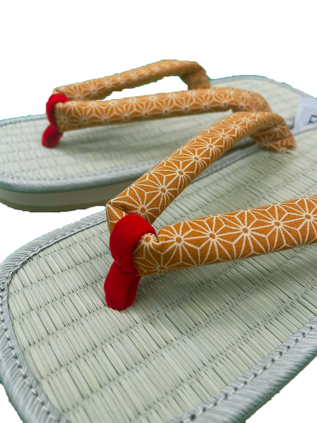 Woman's Tatami setta sandals : Orange Flex-leaf pattern