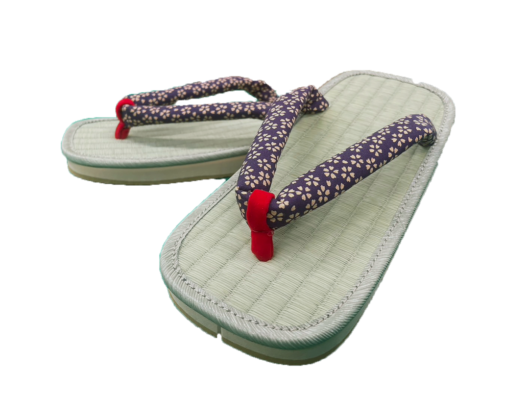 Woman's Tatami setta sandals : Purple Cherry blossoms