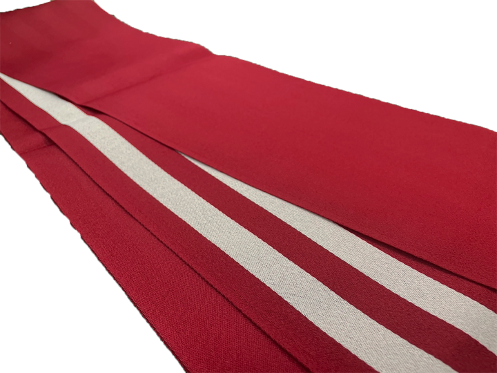 Women's Hanhaba-Obi / Half-width Belt : Red, Simple & Red striped