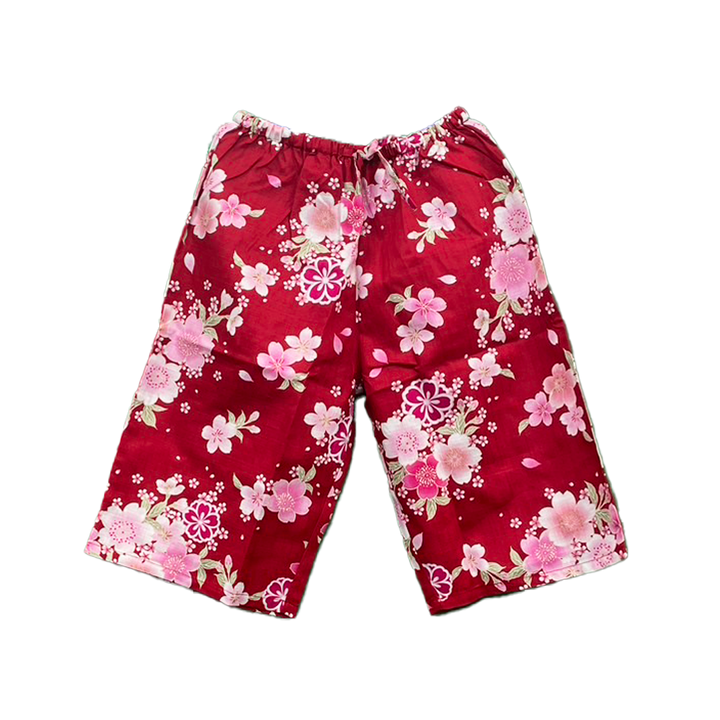 Women’s Jinbei, Summer Relax Wear, Casual, Matsuri - Red, Cherry blossoms