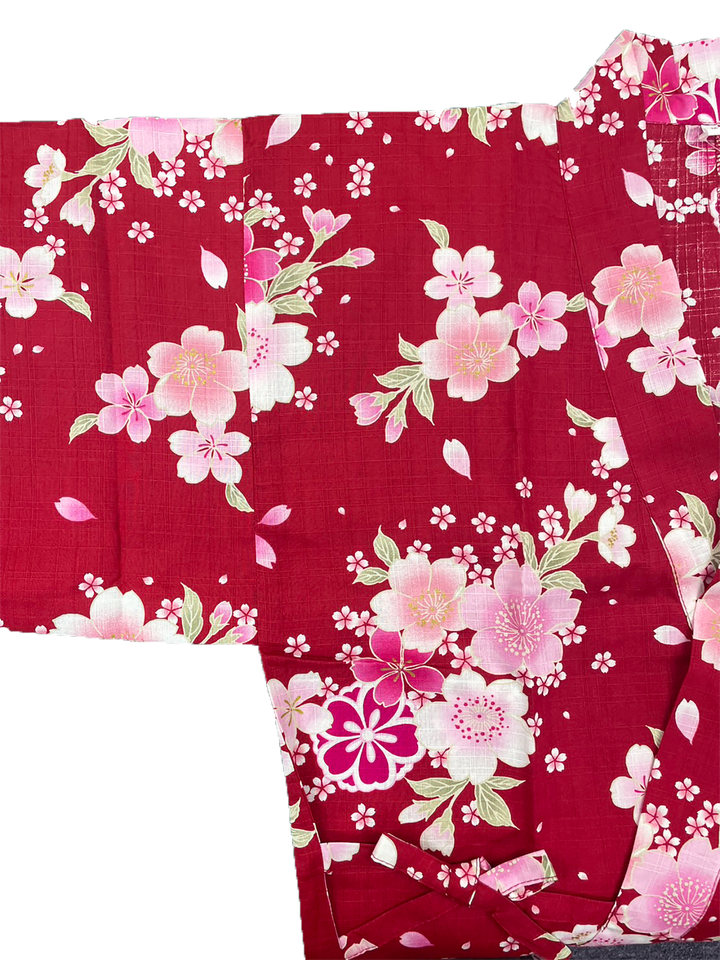 Women’s Jinbei, Summer Relax Wear, Casual, Matsuri - Red, Cherry blossoms