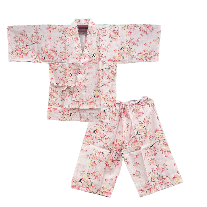 Women’s Jinbei, Summer Relax Wear, Casual, Matsuri - Light Pink, Cherry blossoms