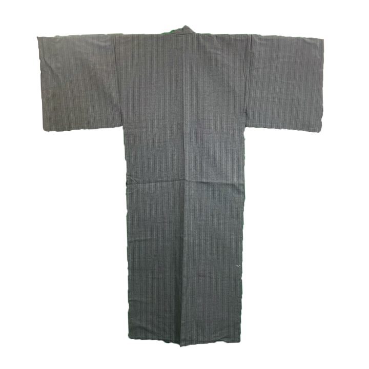 Men's PLUS size Cotton Yukata, Casual Kimono - Grey, Checked