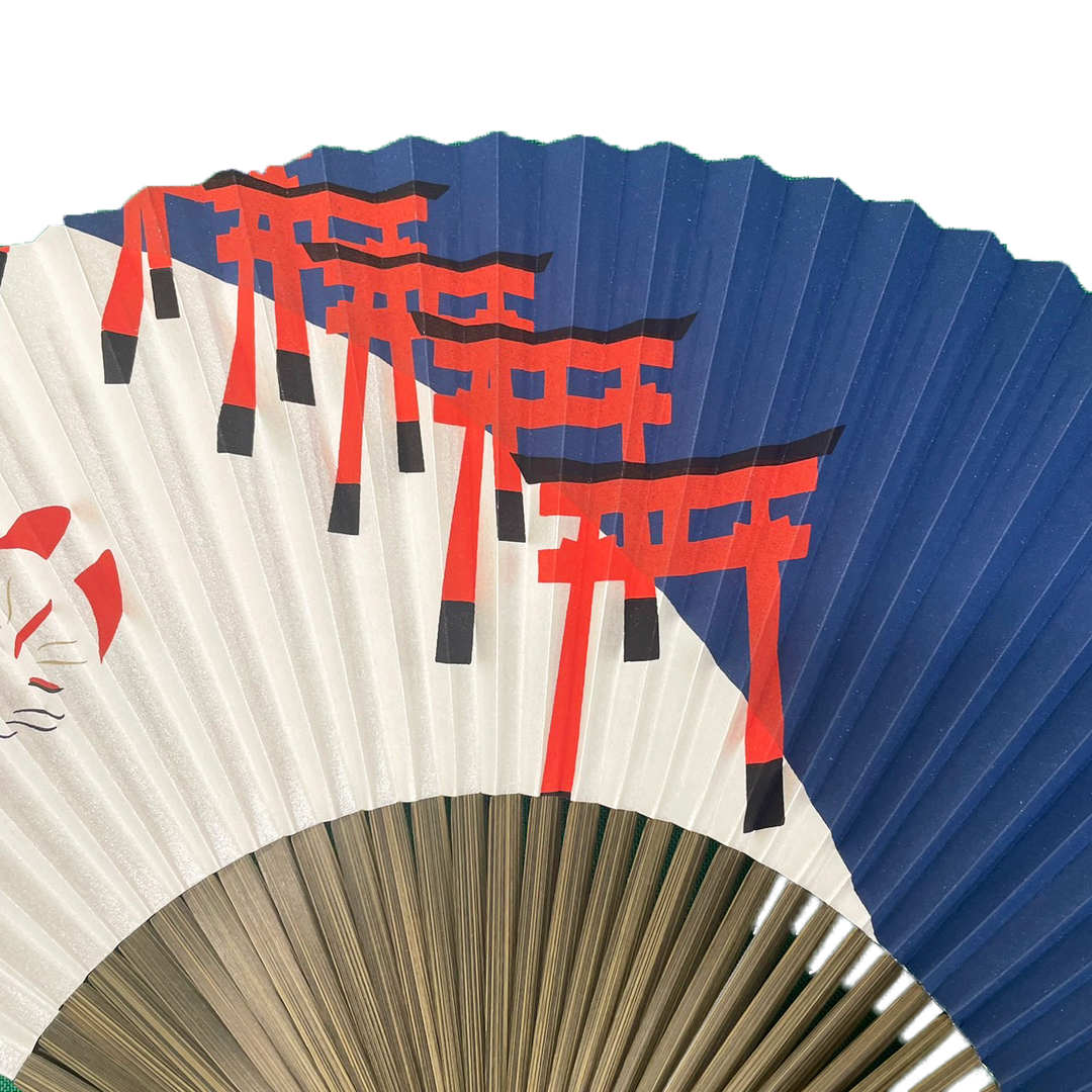 Japanese Sensu Foldable Fan | Paper Type, Fox, Kyoto Red Shrine