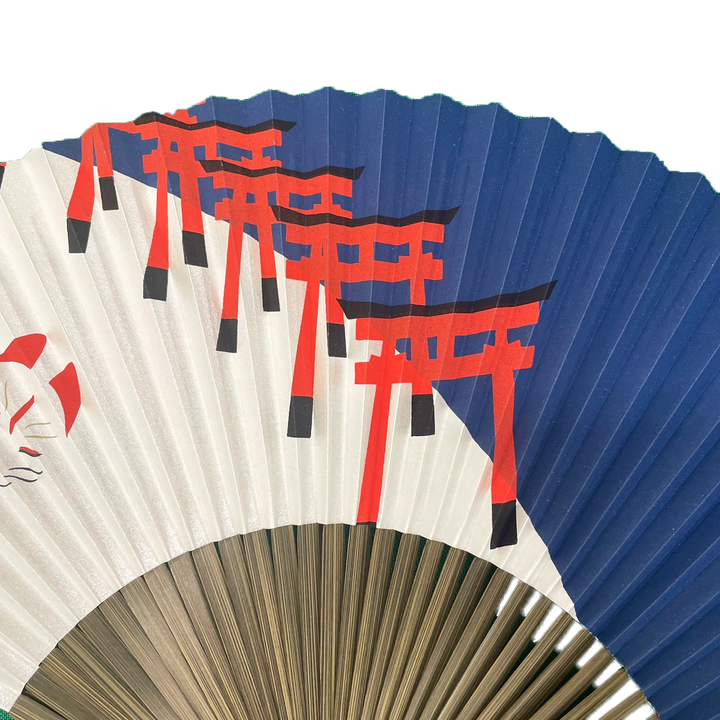 Japanese Sensu Foldable Fan | Paper Type, Fox, Kyoto Red Shrine