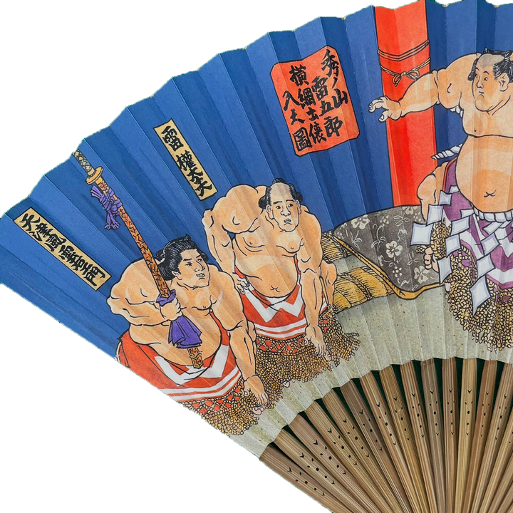 Japanese Sensu Foldable Fan | Paper Type, Sumo Fight