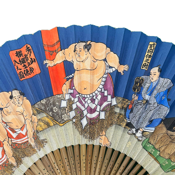 Japanese Sensu Foldable Fan | Paper Type, Sumo Fight