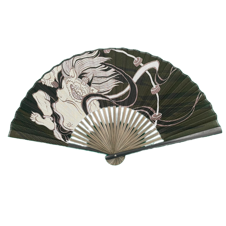 Japanese Sensu Foldable Fan | Fabric Type, God of Thunder